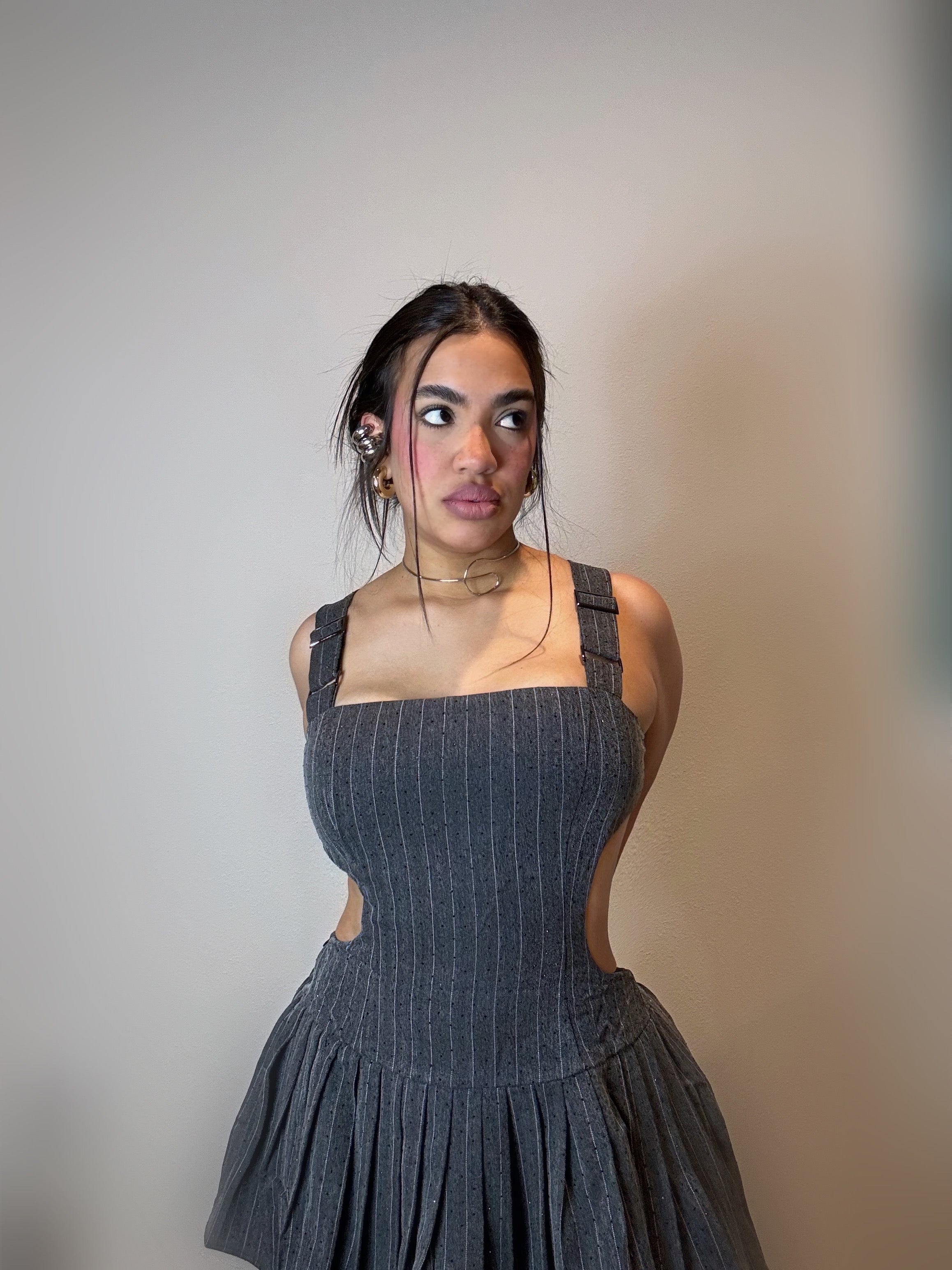 Pleated Skater Dress